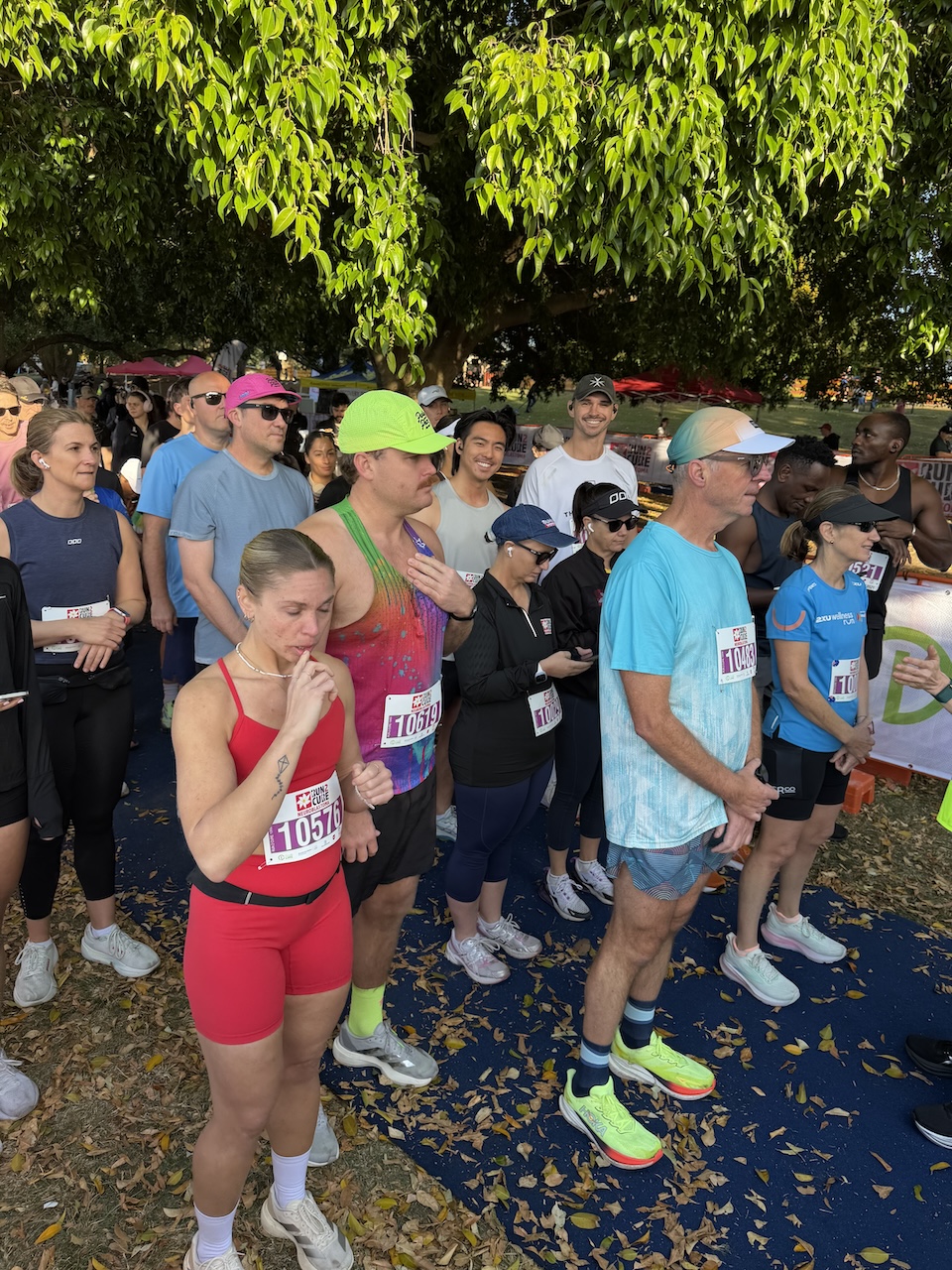 Runners packed onto the start line at Run2Cure Neuroblastoma Brisbane 2026